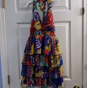 Halter Salsa Dress with Ruffles